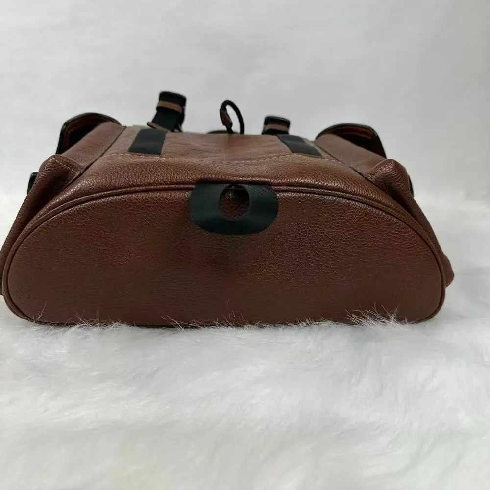 COACH MEN'S Clark Backpack In Refined pebble leather CDC21 Vintage Brown NWT